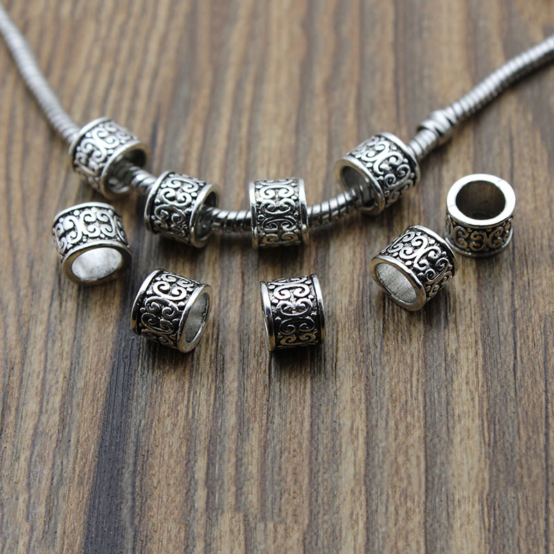 Jewelry Making Silver - 20pcs Metal Large Hole 6mm/Tibetan Silver