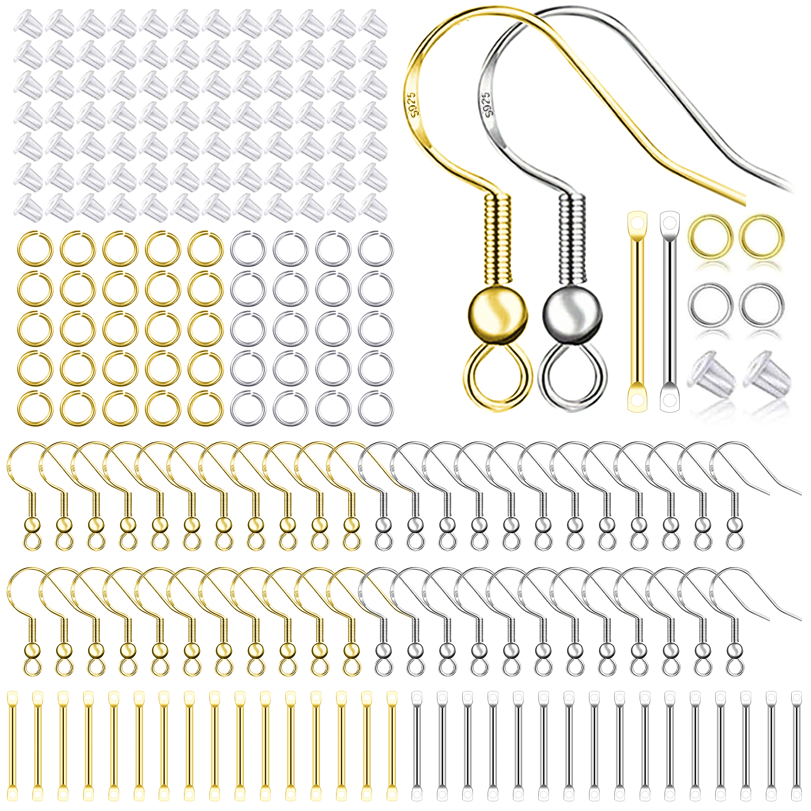 Jewelry Making Hardware - 925 Silver/Gold Plated Earring Hooks for