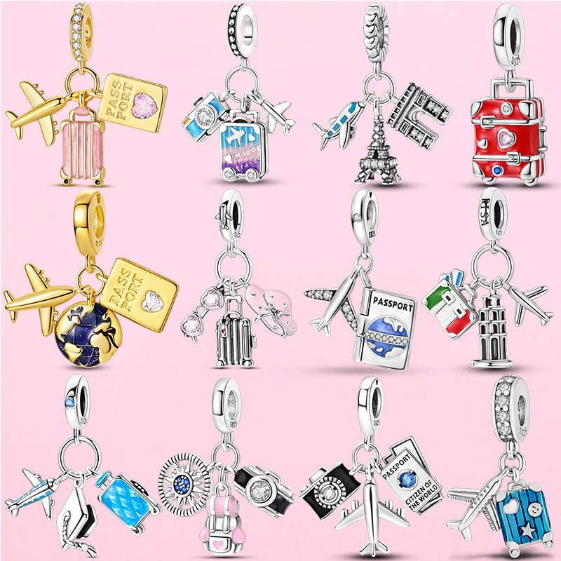 Jewelry Making Paris - Travel Series Charms 925 Silver Plane