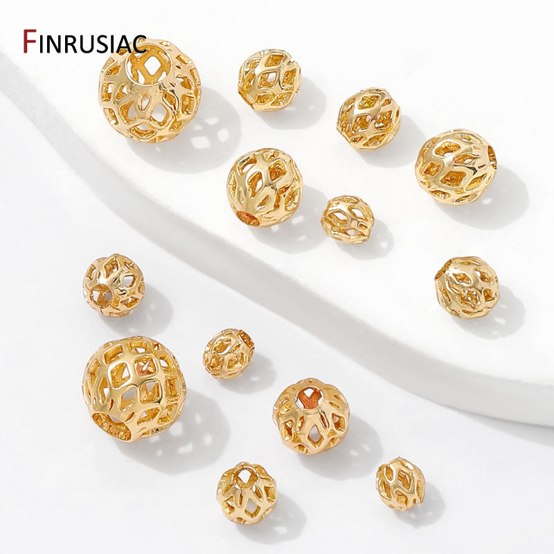 4/5/6/8mm 14K Gold Plated Holl - Jewelry Making Items ulasan dan harga
