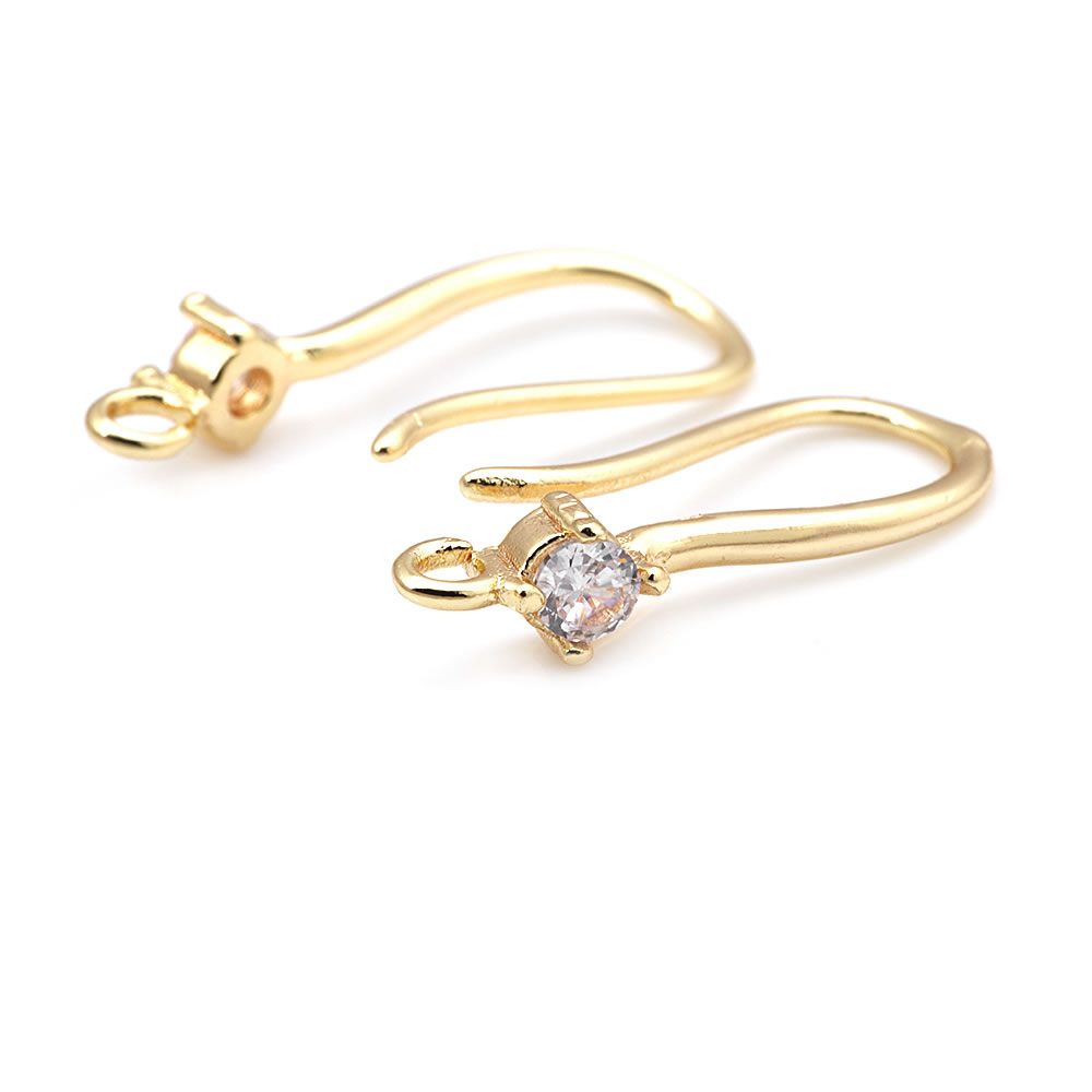 18K Gold Color Brass with Zirc - Jewelry Making Articles ulasan dan harga