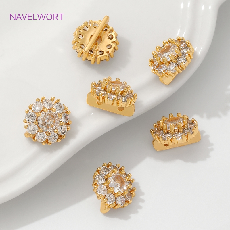 18K Gold Plated Inlaid Zircon  - Jewelry Making Items ulasan dan harga