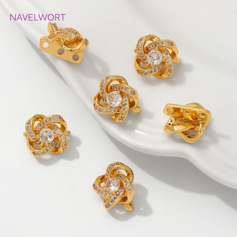18K Gold Plated Inlaid Zircon  - Jewelry Making Items ulasan dan harga
