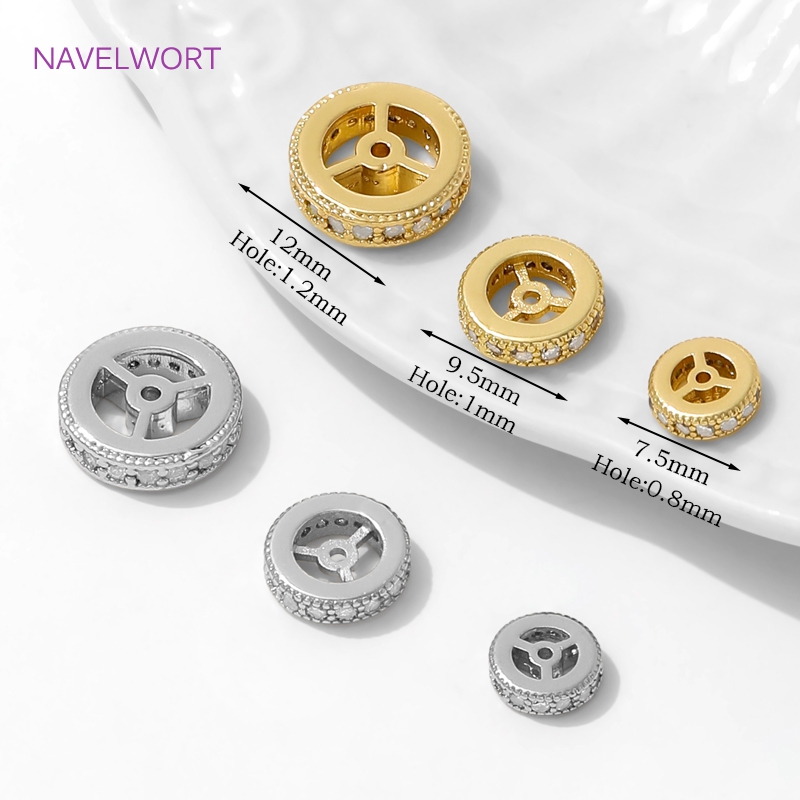 18K Gold Plated Round Wheel Sp - Jewelry Making Items ulasan dan harga