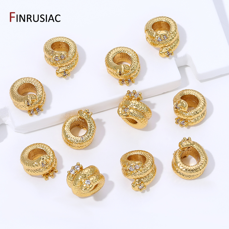 18K Gold Plated Brass Snake Sh - Jewelry Making Items ulasan dan harga