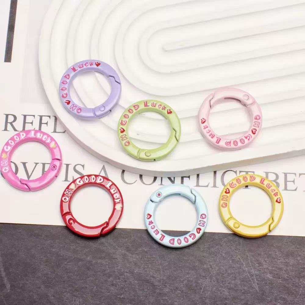 5pcs 27mm Good Luck Round Spri - Jewelry Making Necklaces ulasan dan harga