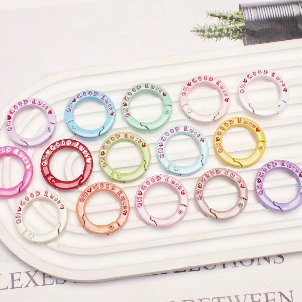 5pcs 27mm Good Luck Round Spri - Jewelry Making Necklaces ulasan dan harga