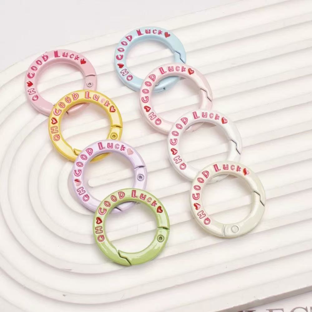 5pcs 27mm Good Luck Round Spri - Jewelry Making Necklaces ulasan dan harga