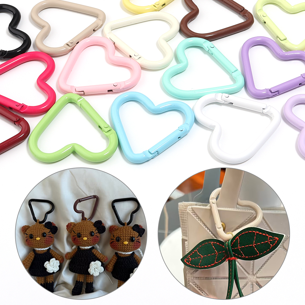 5pcs Colorful Heart-shaped Alu - Jewelry Making Hardware ulasan dan harga