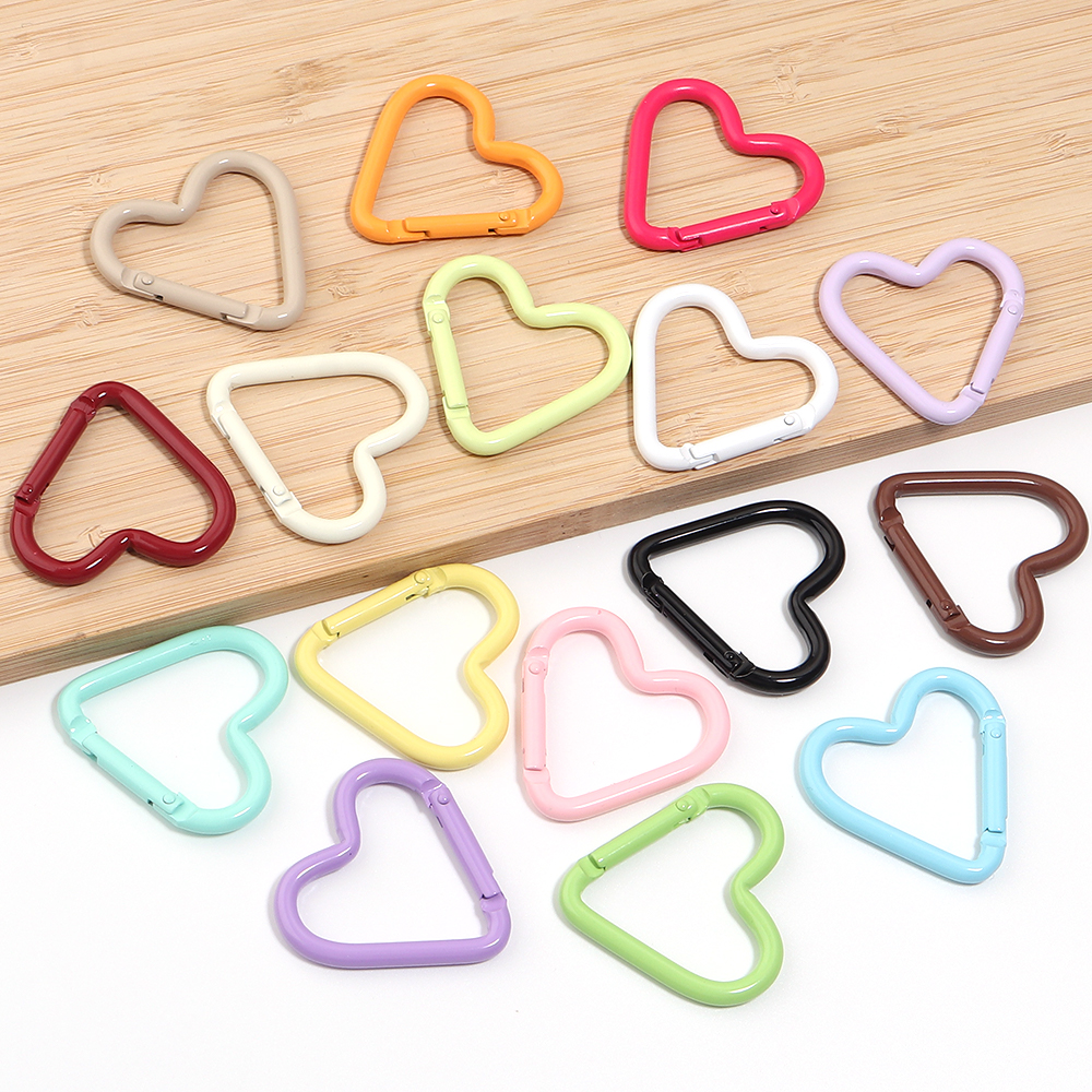 5pcs Colorful Heart-shaped Alu - Jewelry Making Hardware ulasan dan harga