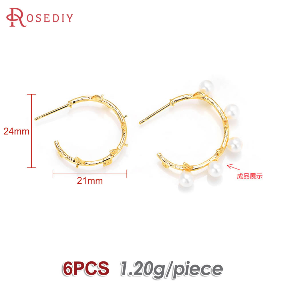 6PCS 18K Gold Color Brass with - Jewelry Making Articles ulasan dan harga