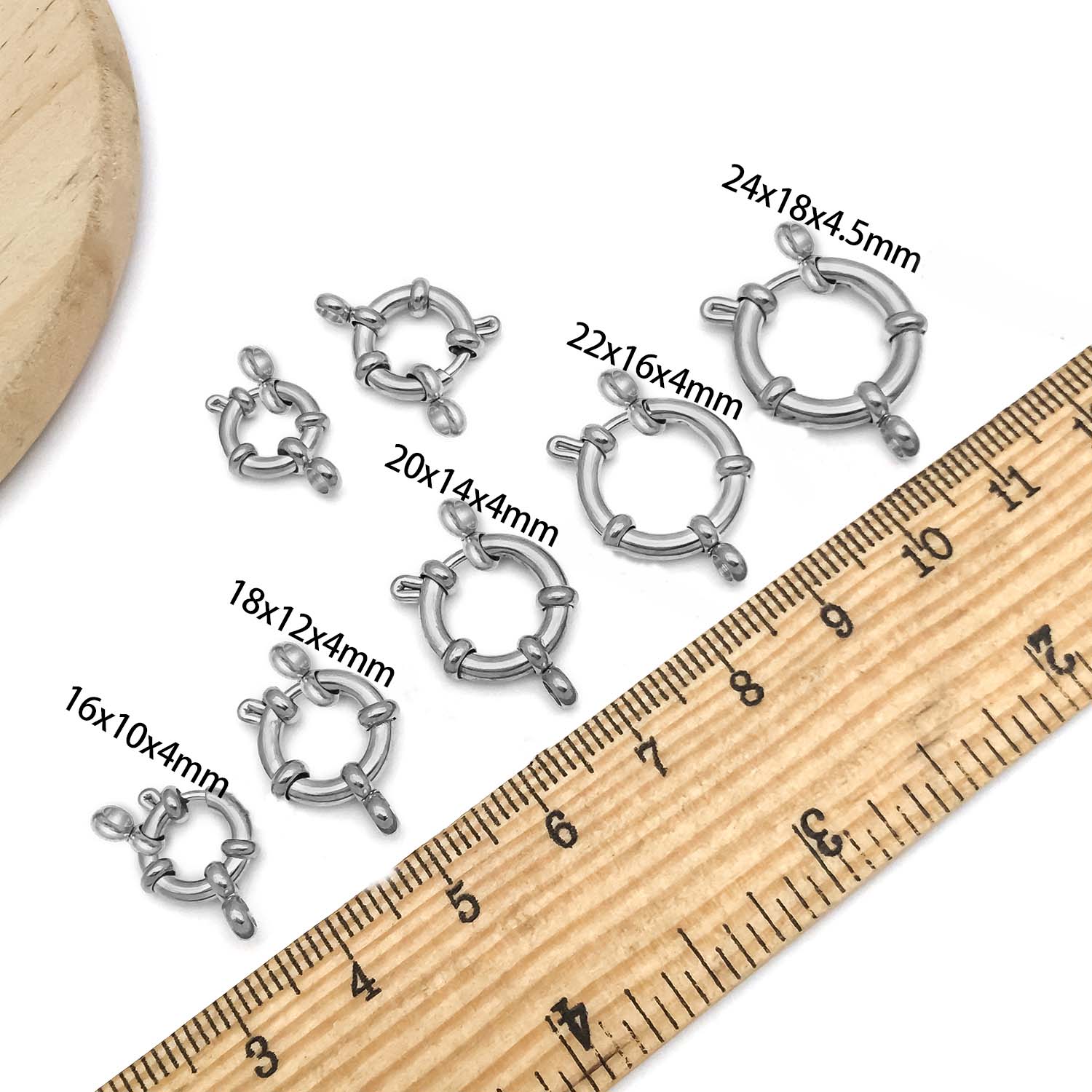 2pcs Stainless Steel Round Cla - Jewelry Making Hardware ulasan dan harga