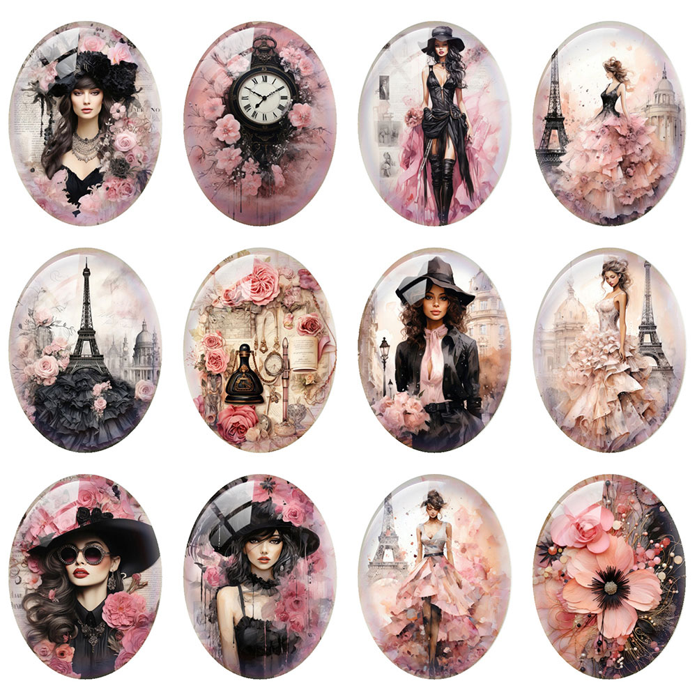 10pcs/lot Gothic Black Pink Pa - Jewelry Making Paris ulasan dan harga