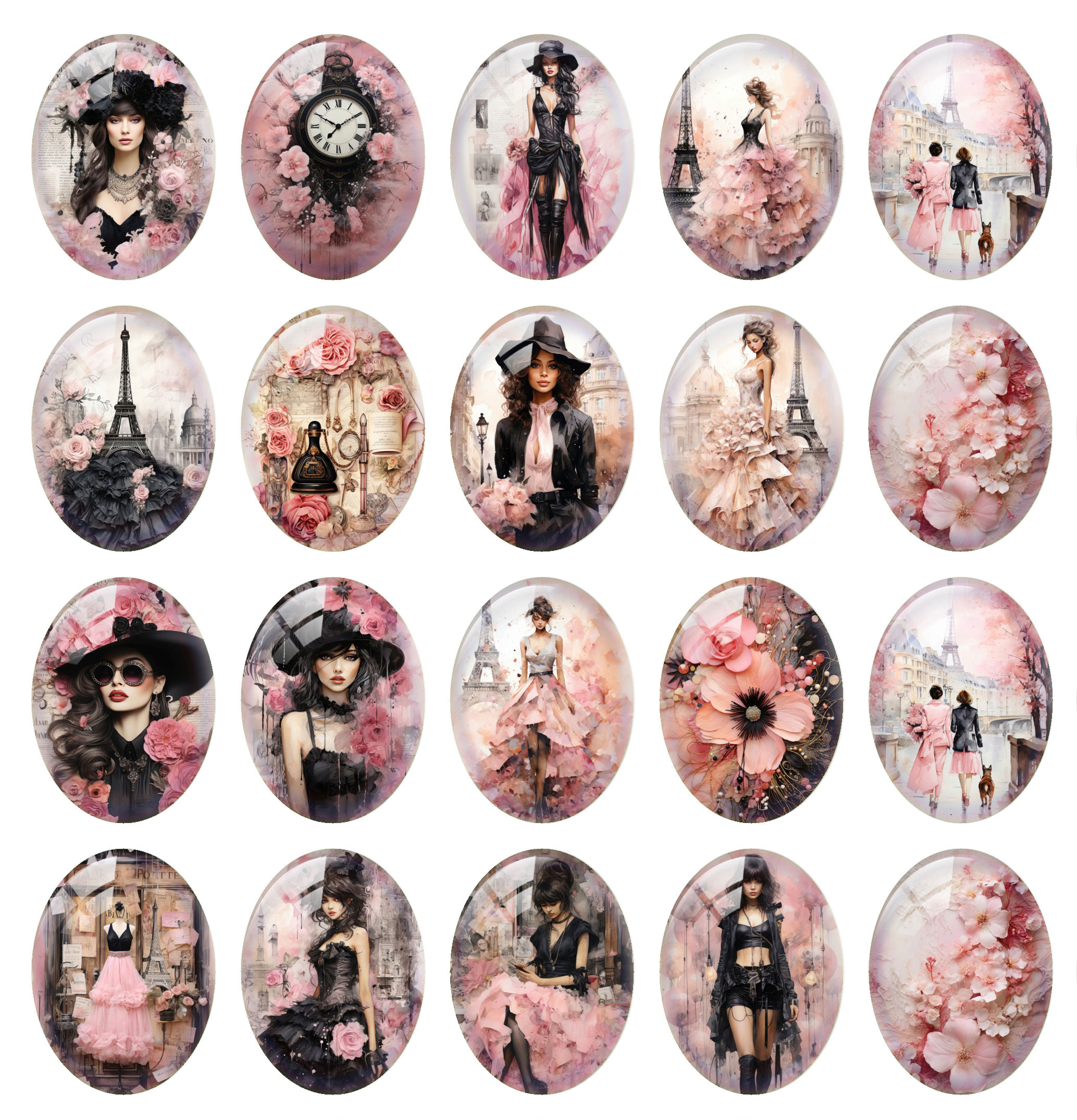 10pcs/lot Gothic Black Pink Pa - Jewelry Making Paris ulasan dan harga