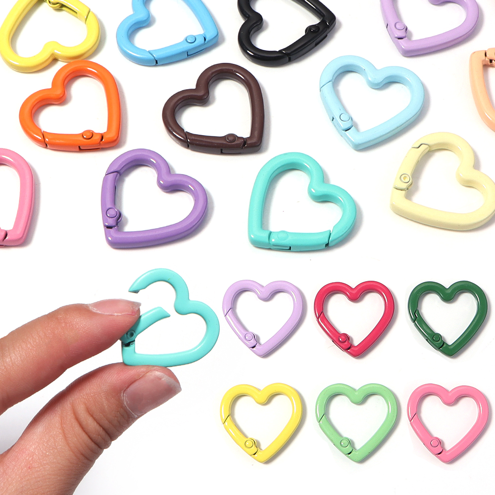5pcs Alloy Heart Spring Clasps - Jewelry Making Hardware ulasan dan harga