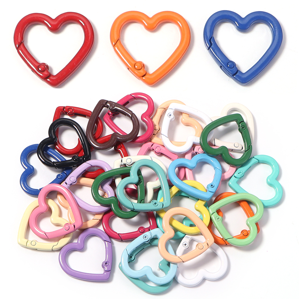 5pcs Alloy Heart Spring Clasps - Jewelry Making Hardware ulasan dan harga